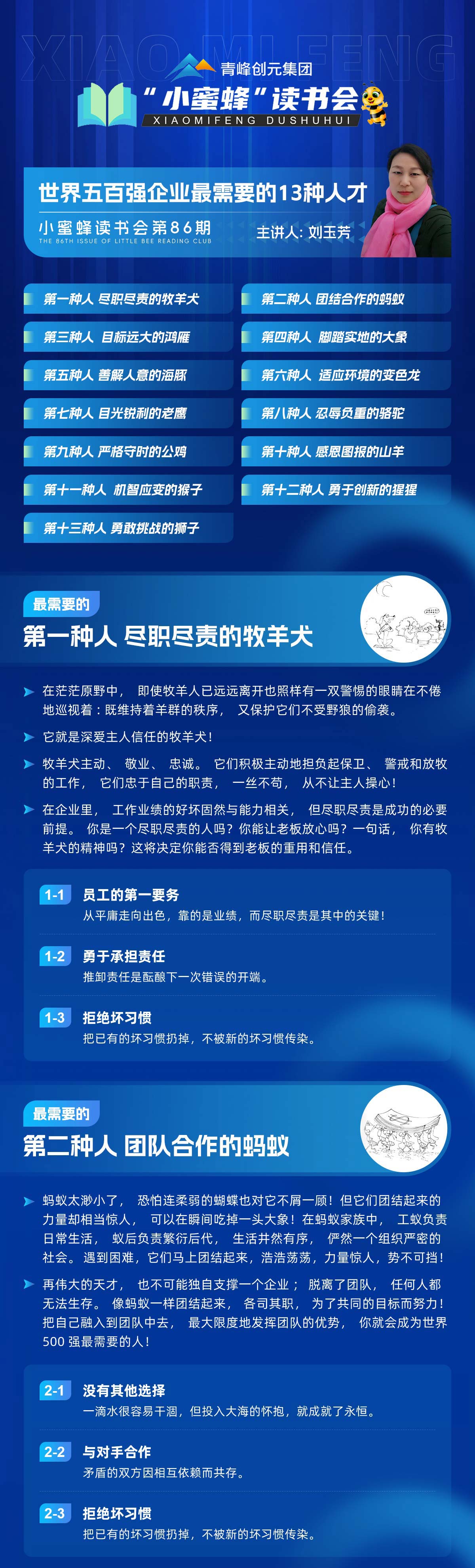 青峰創元集團“小蜜蜂”讀書會第86期活動報道:《世界五百強企業最需要的13種人才》--劉玉芳